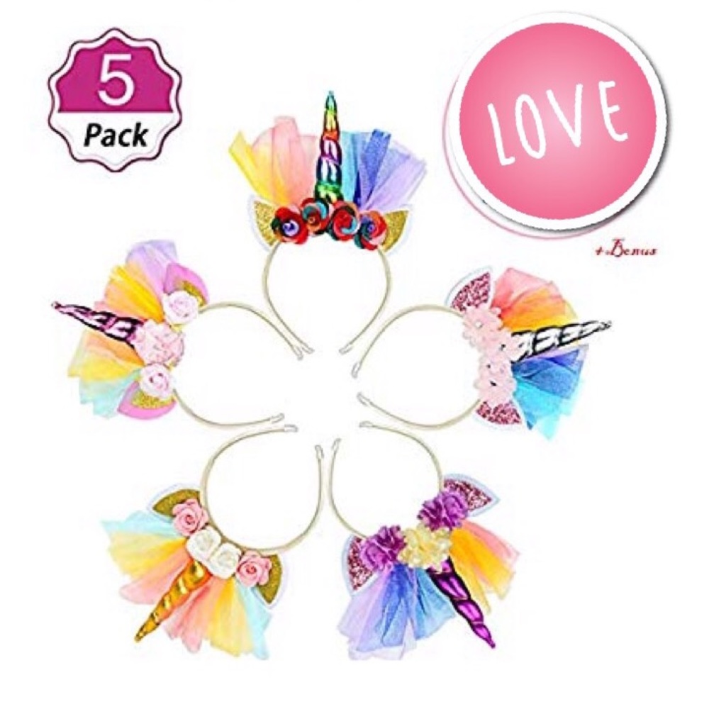 濾 24HR PRICE DROP 5 pack Unicorn Headbands 濾